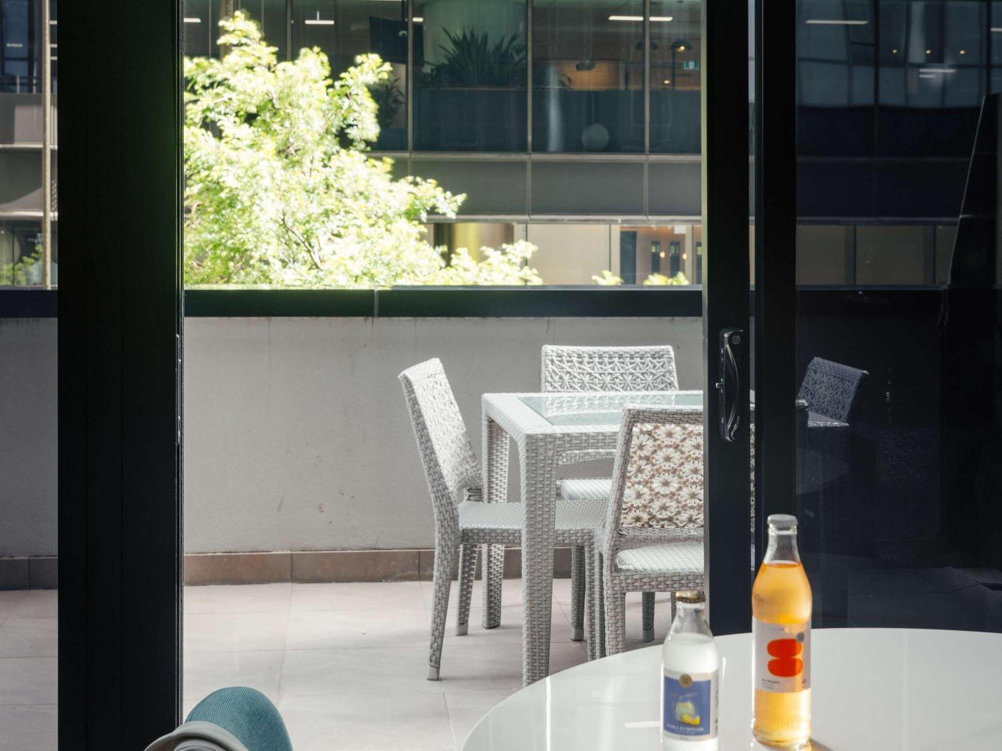 The Olsen Melbourne Art Series Exterior photo The balcony of a typical apartment